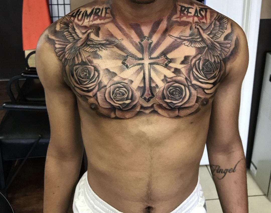 chest piece tattoo ideas for men 0050