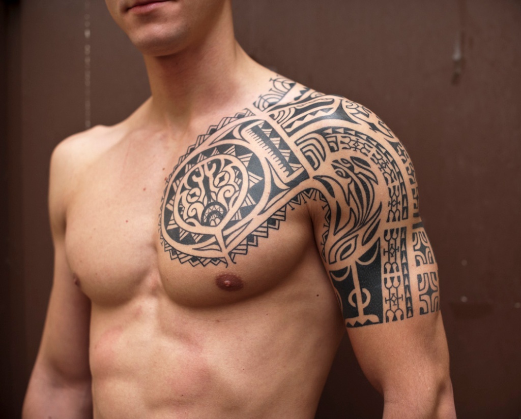 chest piece tattoo ideas for men 0064