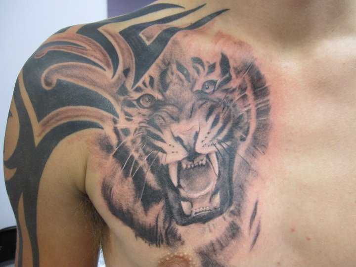 chest piece tattoo ideas for men 0069