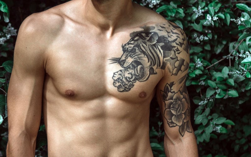 chest piece tattoo ideas for men 0091