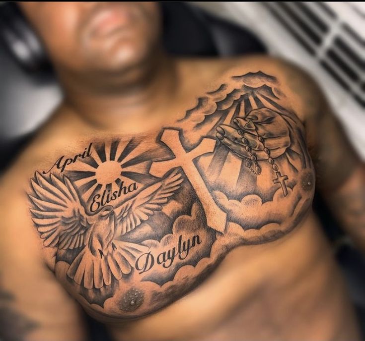 chest tattoos for black men inspiration