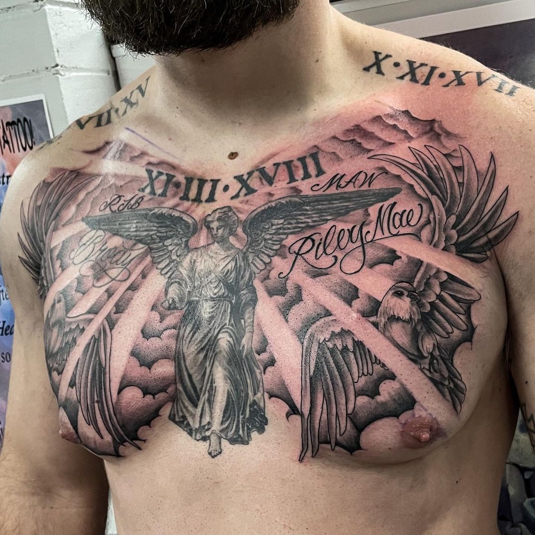 chest tattoos for men wings 0044