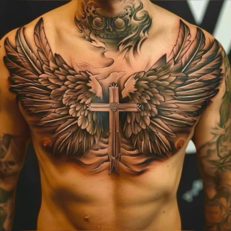 chest tattoos for men wings 0095