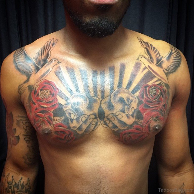 chest tattoos for men with clouds 0019