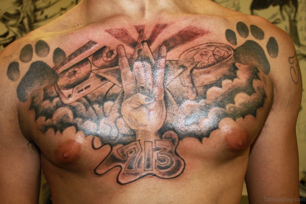 chest tattoos for men with clouds 0025