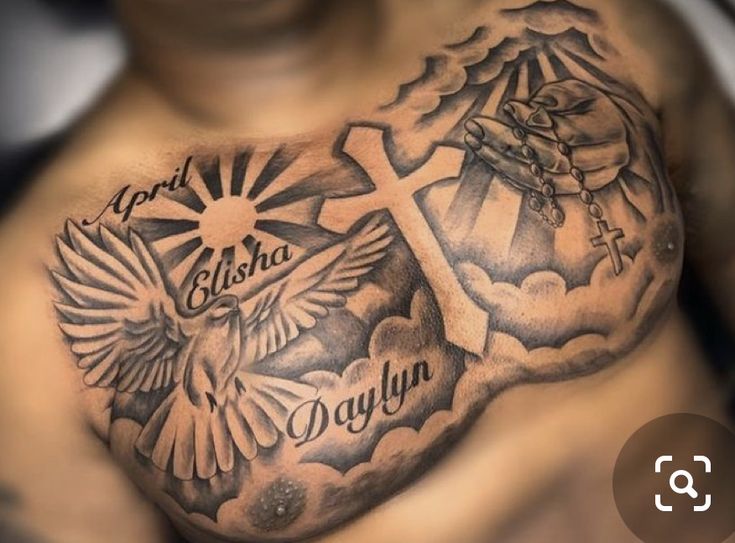 chest tattoos for men with clouds 0072