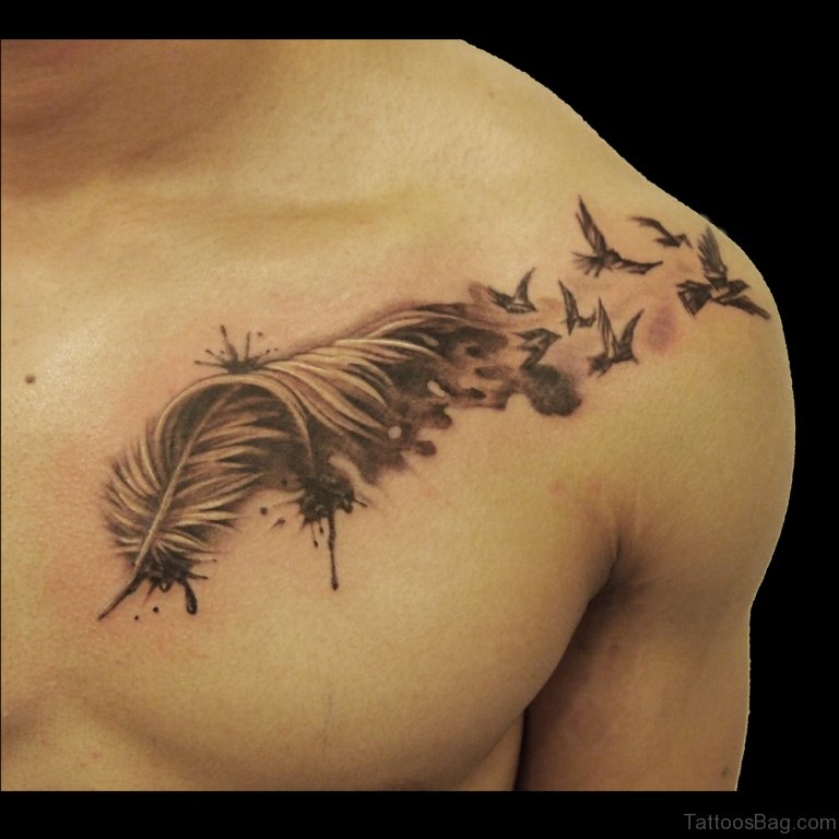 chest tattoos for men with clouds 0085