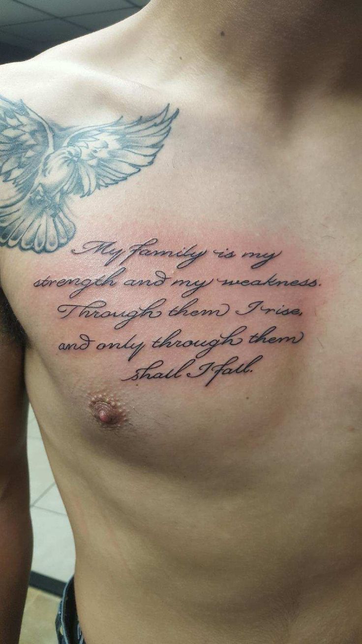 chest tattoos words for men 0011