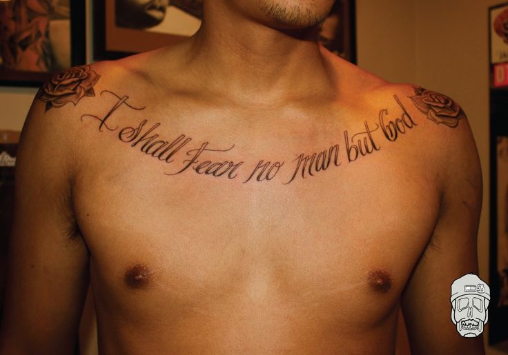 chest tattoos words for men 0016