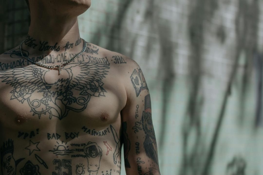 chest tattoos words for men 0019