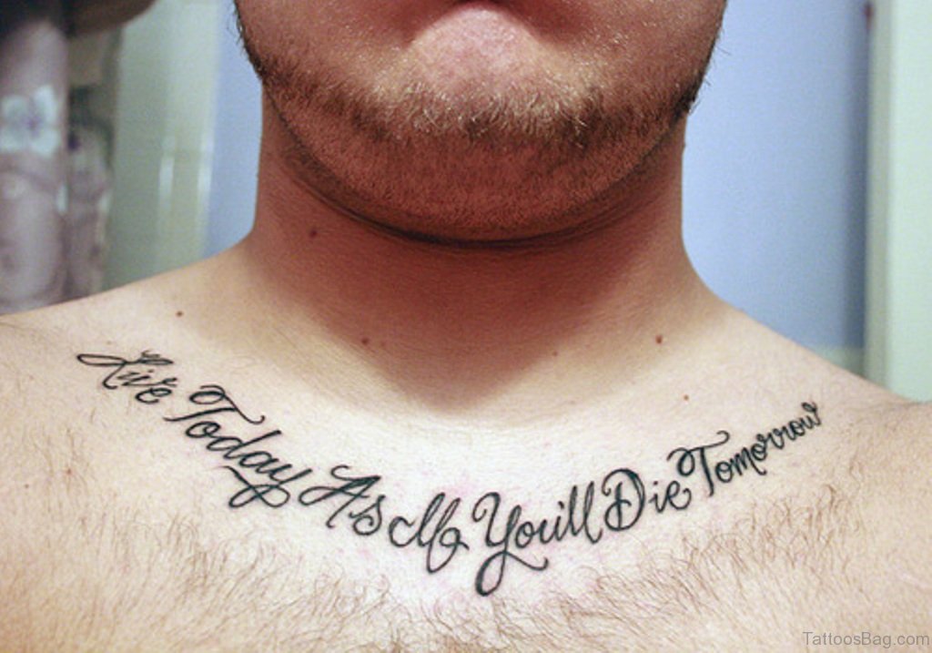 chest tattoos words for men 0020