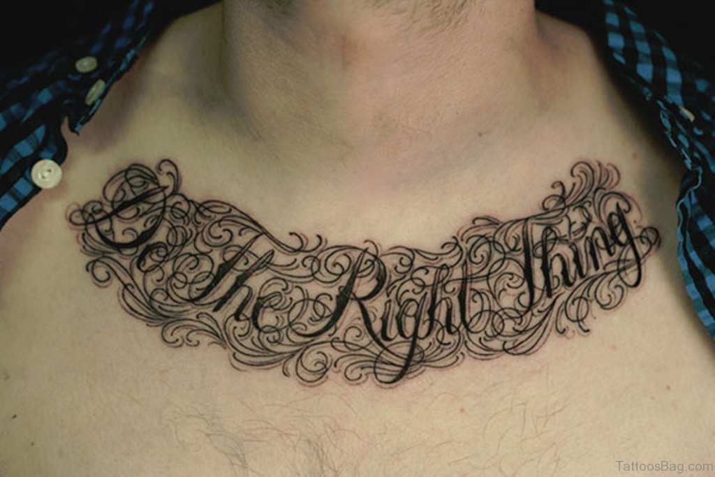 chest tattoos words for men 0030