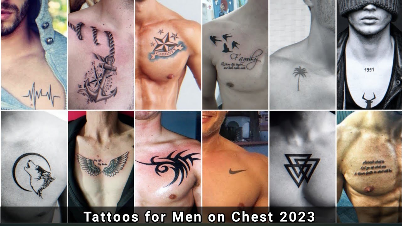 chest tattoos words for men 0047