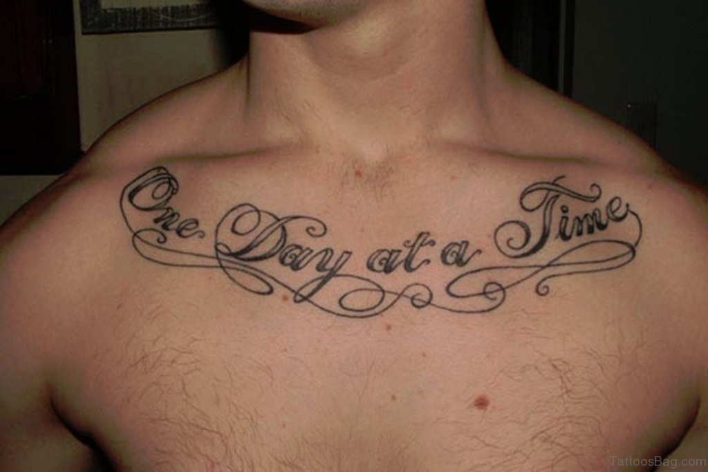 chest tattoos words for men 0065