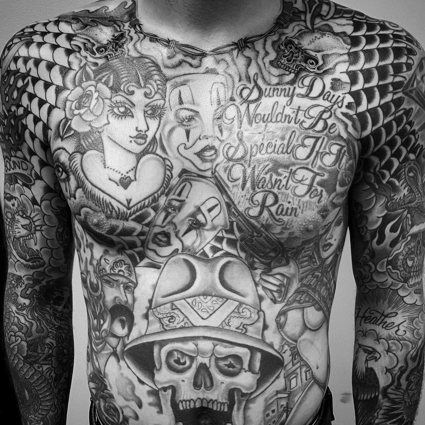 Chicano chest tattoos for men 0012