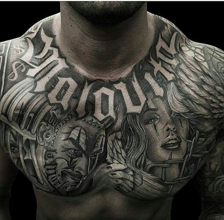 Chicano chest tattoos for men 0014