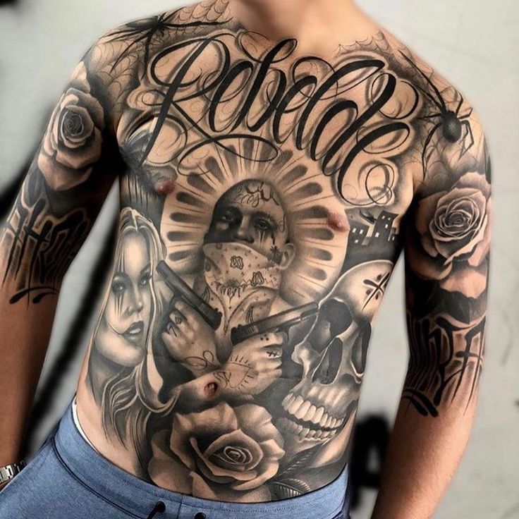 Chicano chest tattoos for men 0071