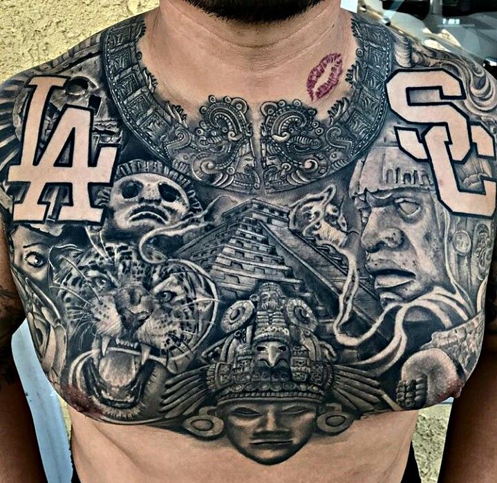 Chicano chest tattoos for men 0072