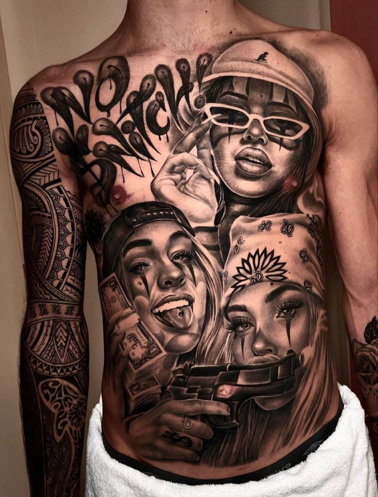 Chicano chest tattoos for men 0079