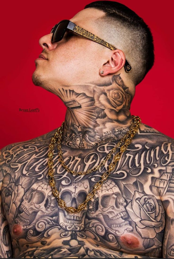 Chicano chest tattoos for men 0081