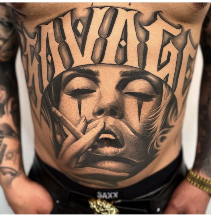 Chicano chest tattoos for men 0095