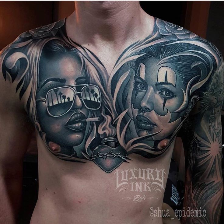 Chicano chest tattoos for men 0096