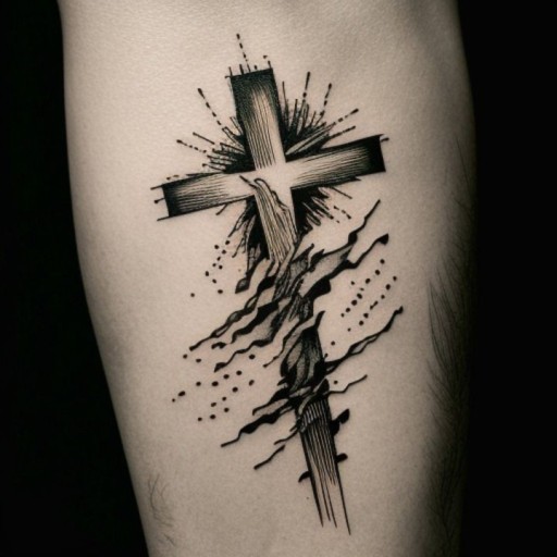 Christian thigh tattoos for men 0012