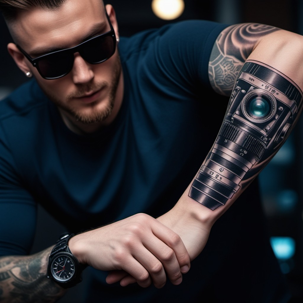 clock inner forearm tattoos for men 0031