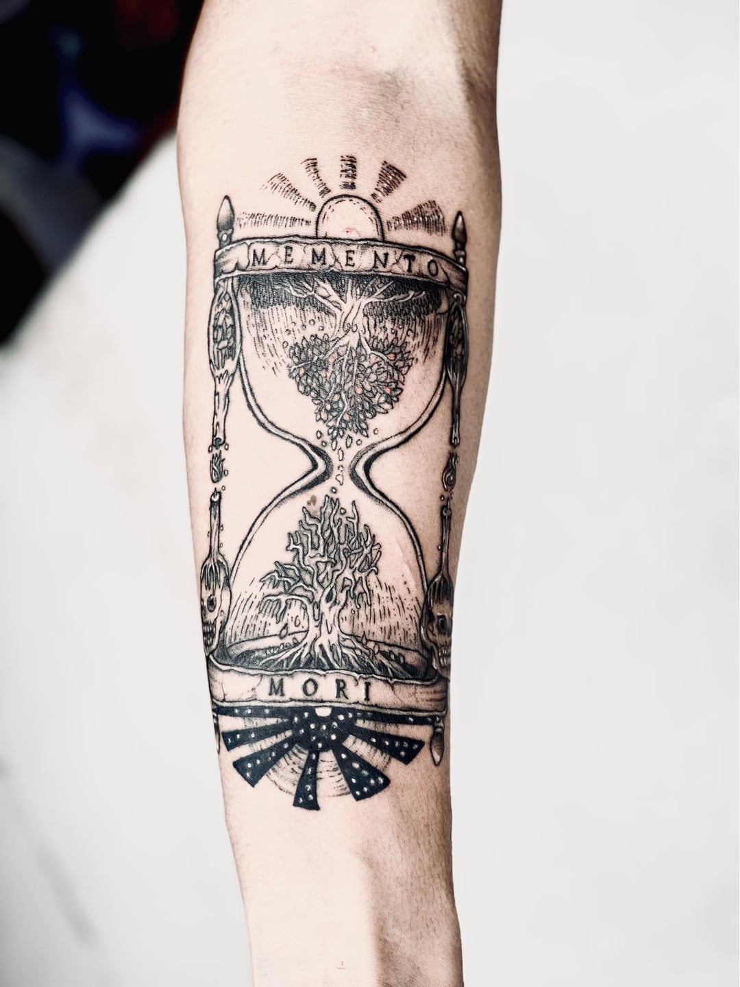 clock inner forearm tattoos for men 0038