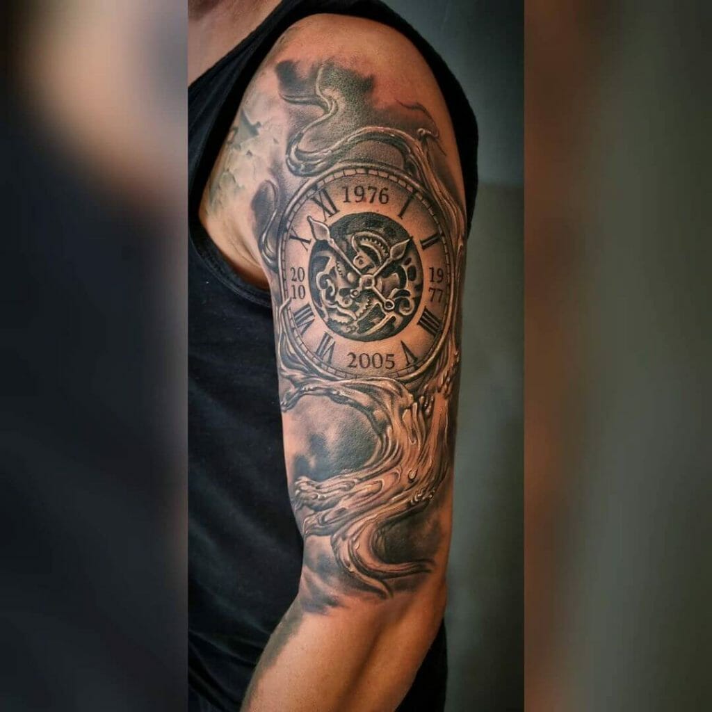 clock inner forearm tattoos for men 0088