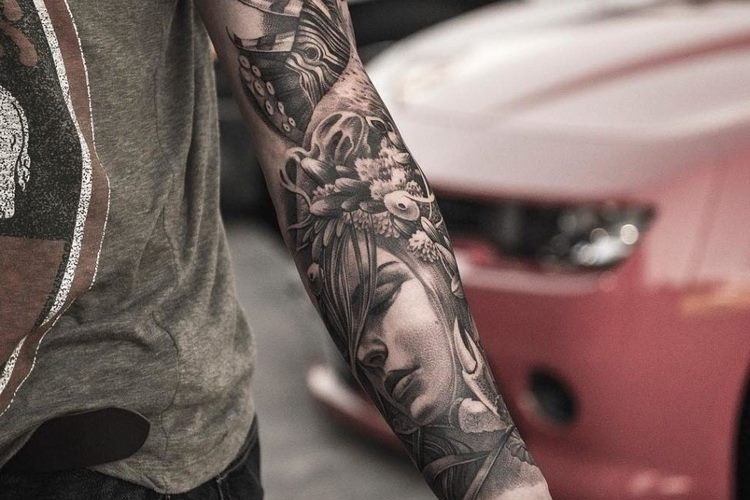 clock inner forearm tattoos for men 0099