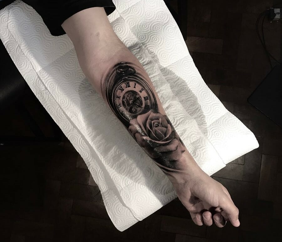 clock tattoos for men 0026