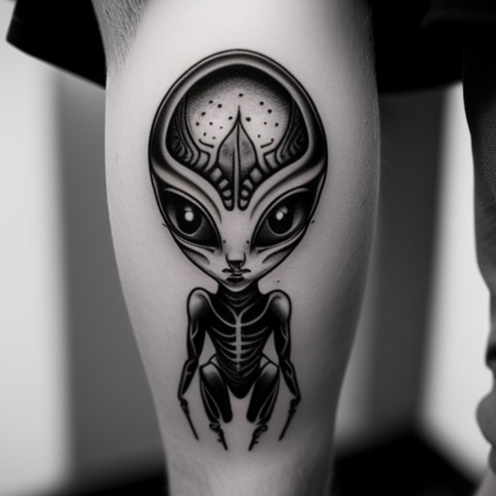 colorful Alien tattoos for men