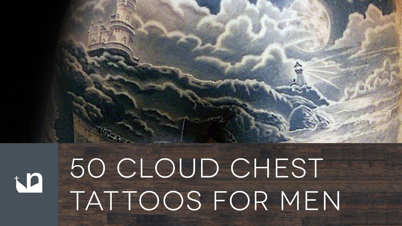 colorful cloud tattoos for men