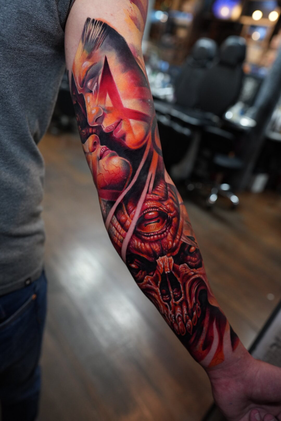 colorful forearm tattoo ideas for men