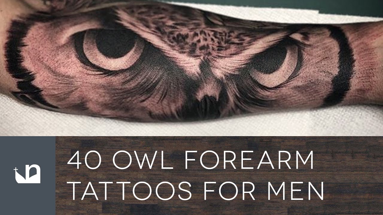 colorful owl tattoos for men