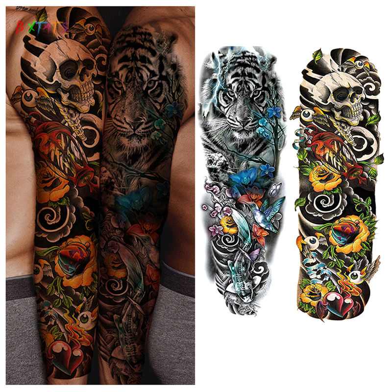 colorful sleeve tattoos for men symbolism