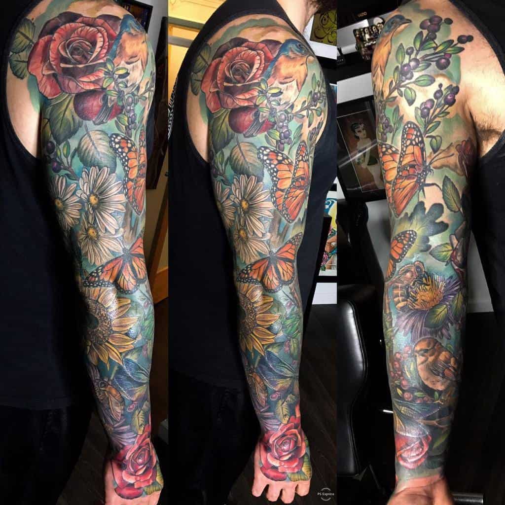 colorful sleeve tattoos for men 0026