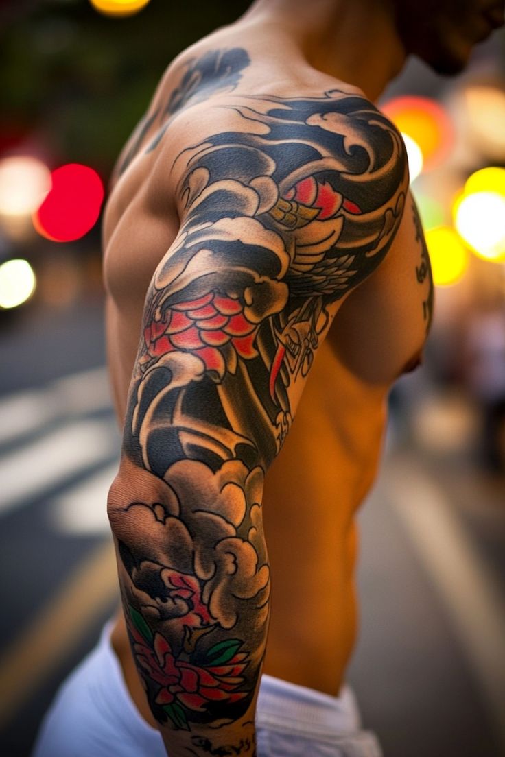 colorful sleeve tattoos for men 0039