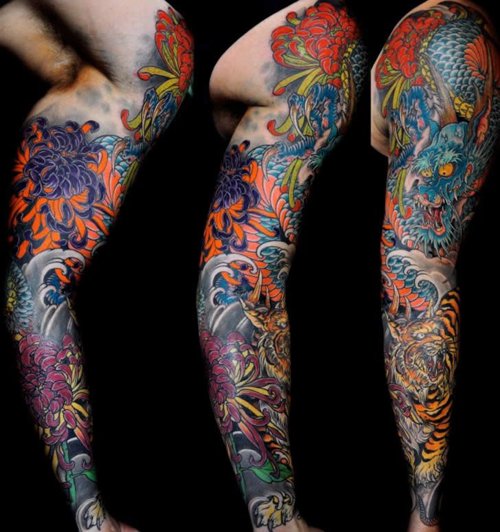 colorful sleeve tattoos for men 0056