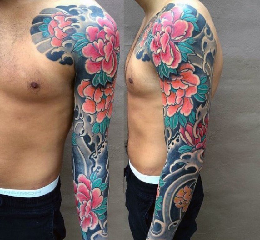 colorful sleeve tattoos for men 0072