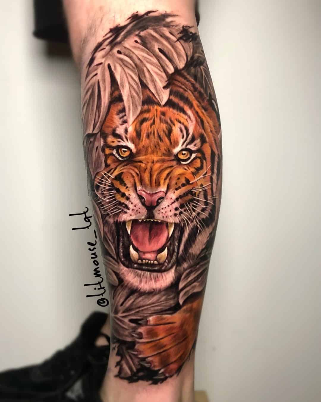 colorful tiger tattoos for men.