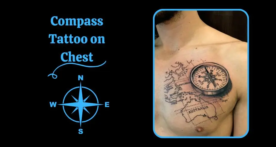 compass chest tattoo for men 0018