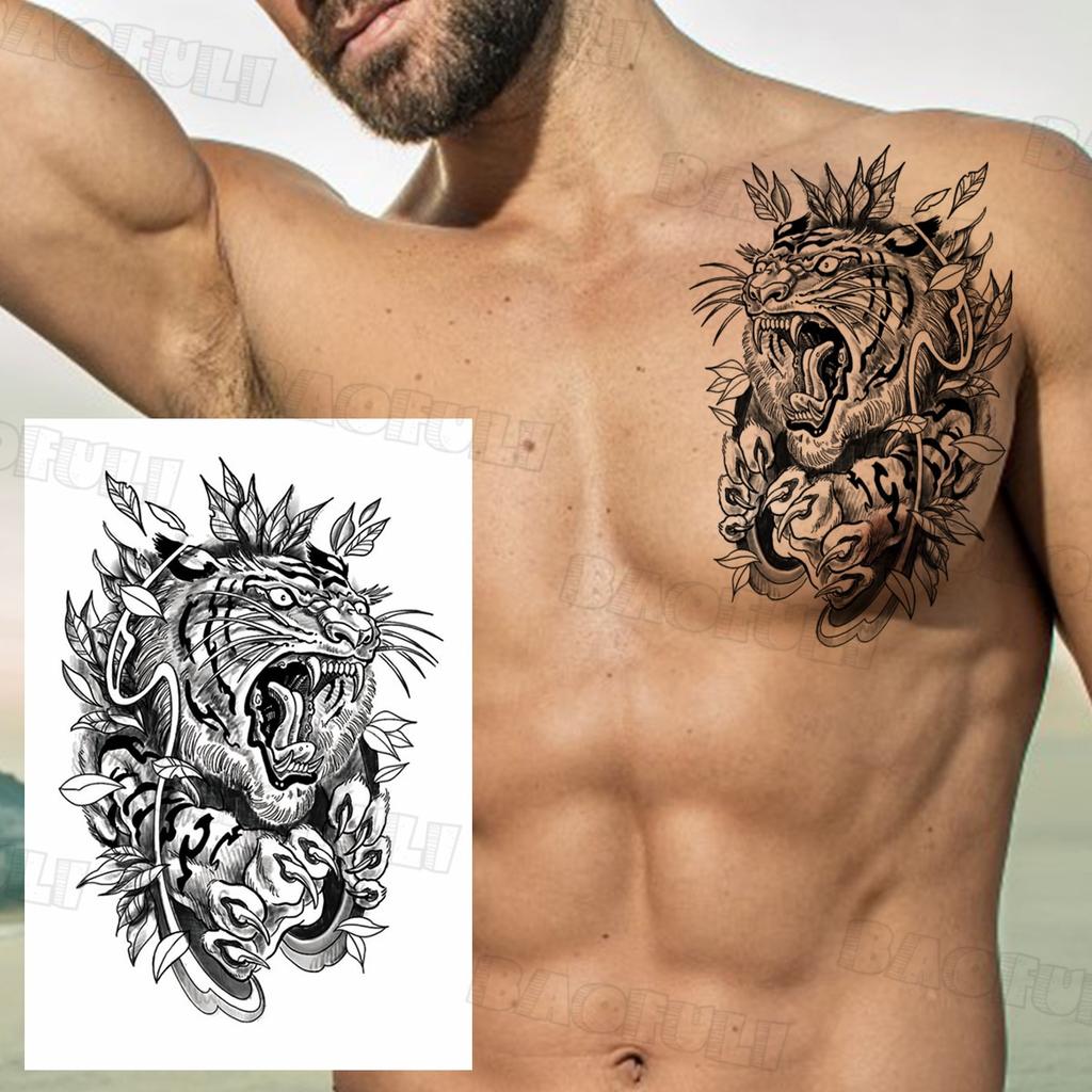 compass chest tattoo for men 0028