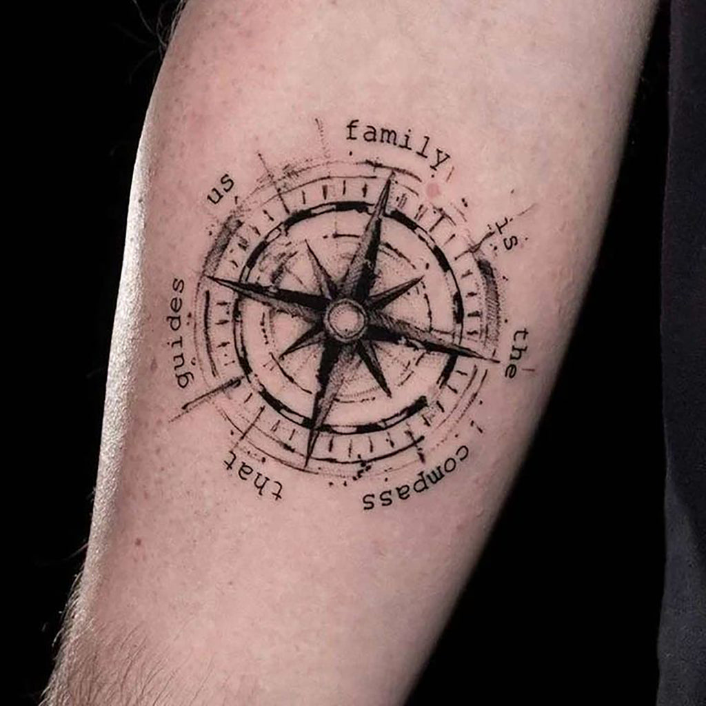 compass chest tattoo for men 0031