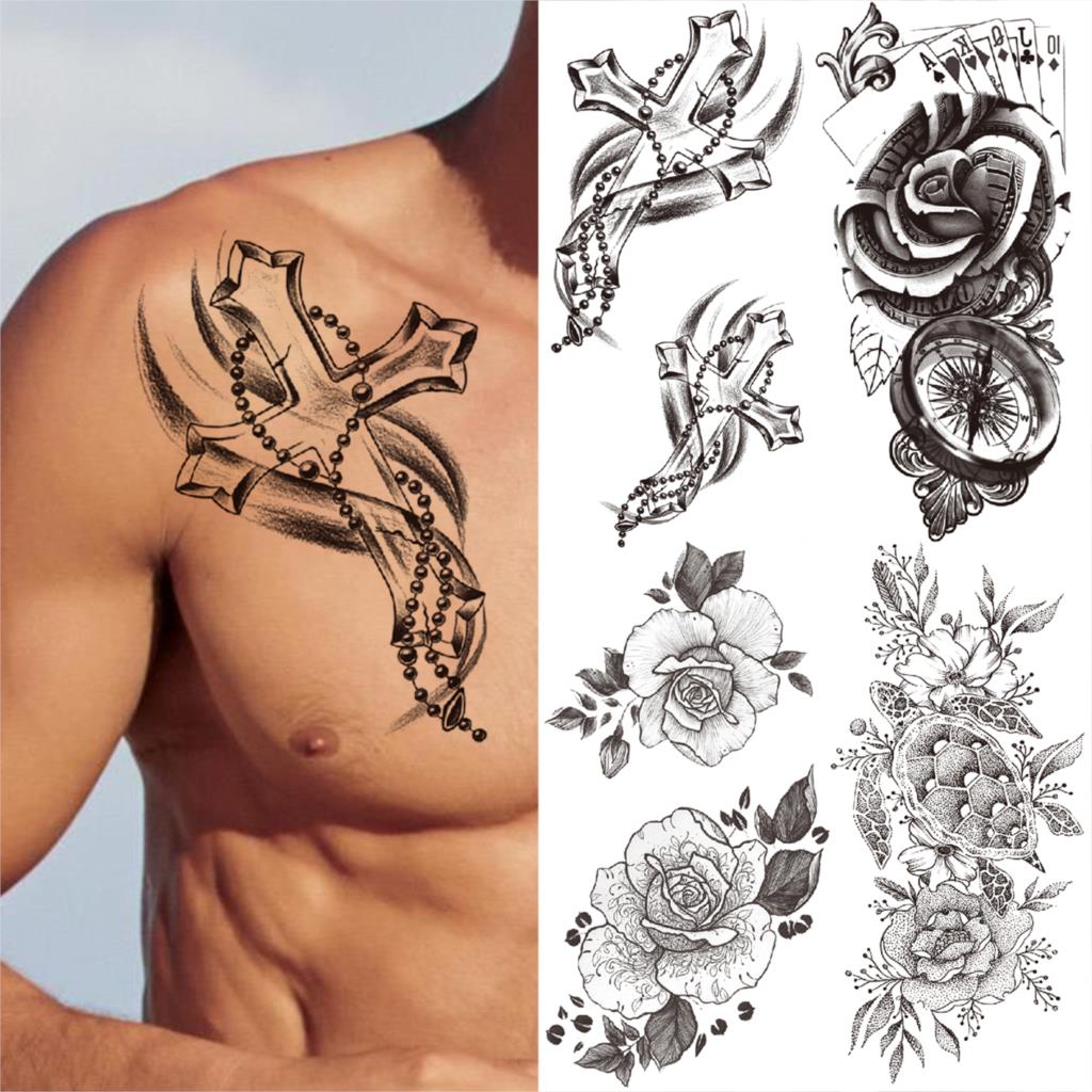 compass chest tattoo for men 0058