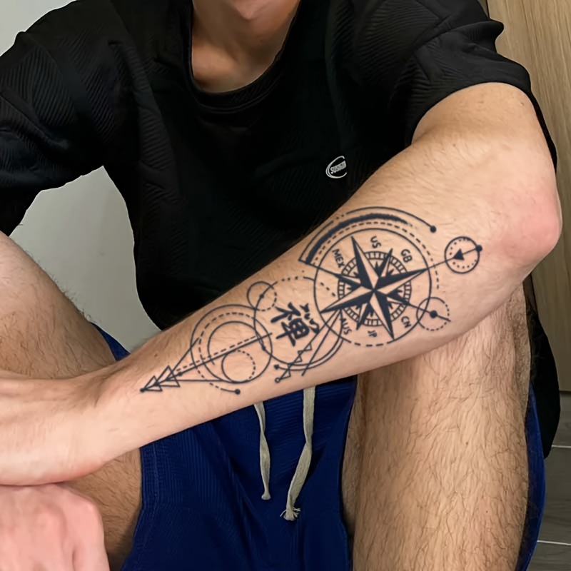 compass forearm tattoo ideas for men