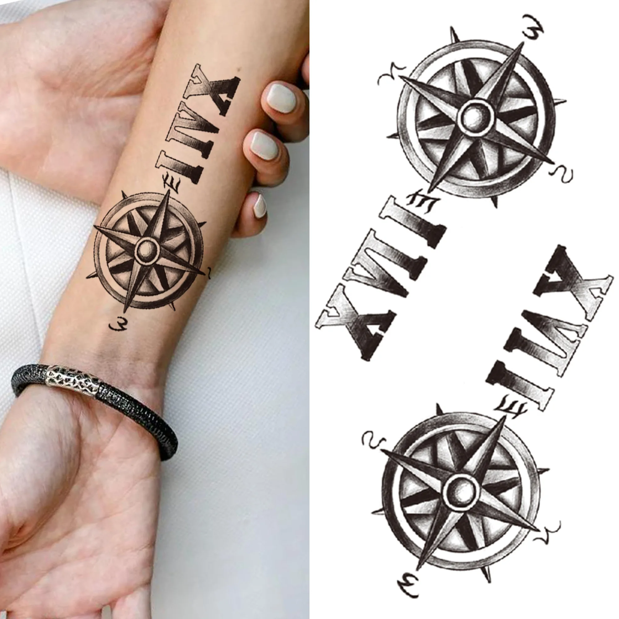 compass forearm tattoos for men 0012