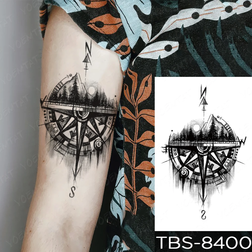 compass forearm tattoos for men 0017