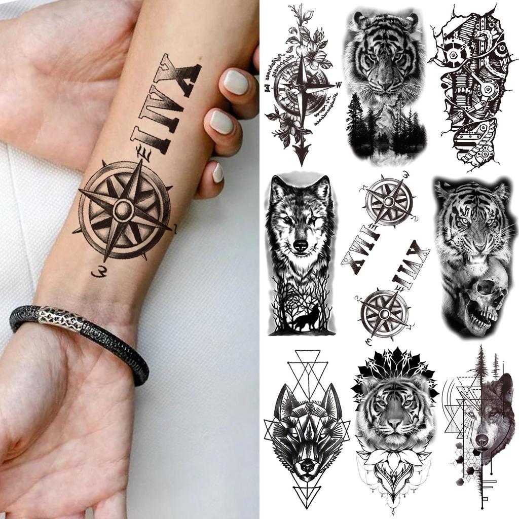 compass forearm tattoos for men 0023